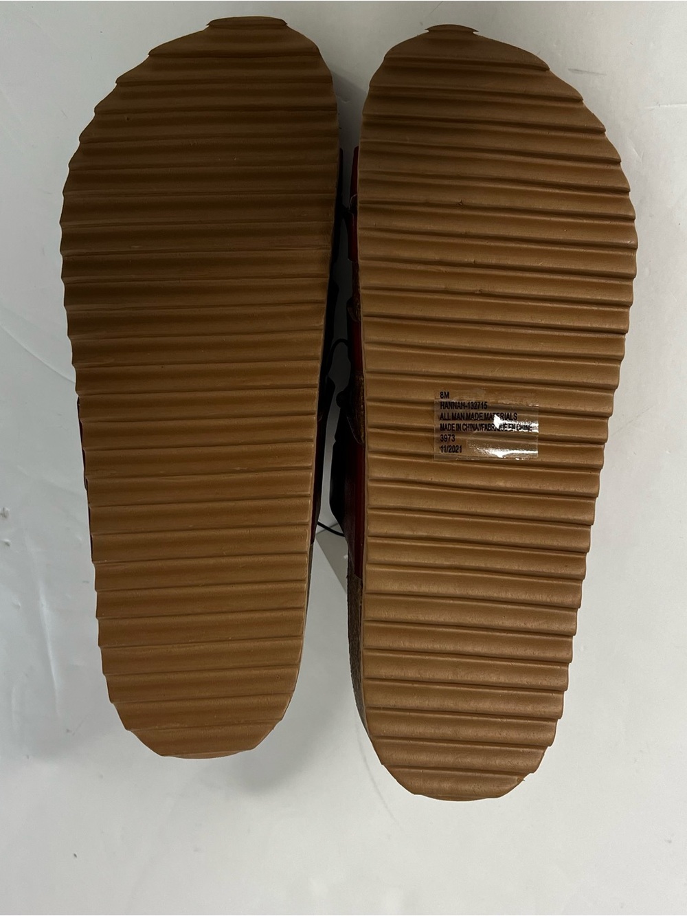 Maurices Brown Leather Strappy Buckle Comfort Sandals Sz 8 All Man-Made Material - Picture 11 of 12